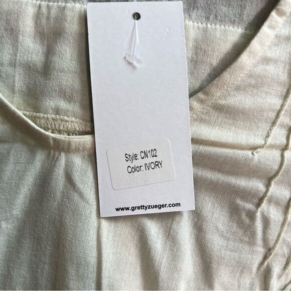 Gretty Zueger embroidered bell sleeve dress NWT lightweight small - Picture 7 of 10